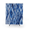 Blue Reverie Ikat Diamond Shower Curtain