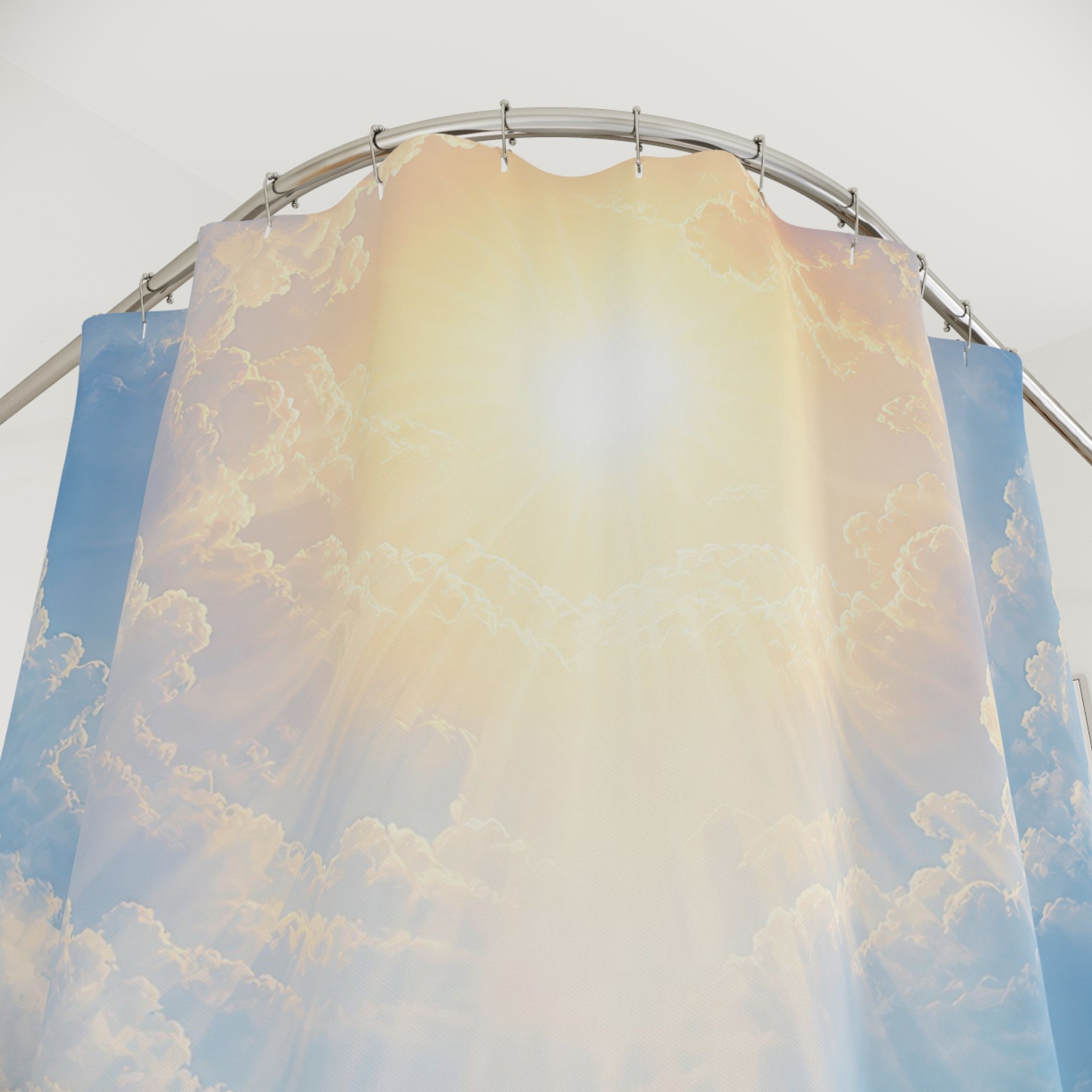 Sky Blue Sunbeam Cloudscape Shower Curtain
