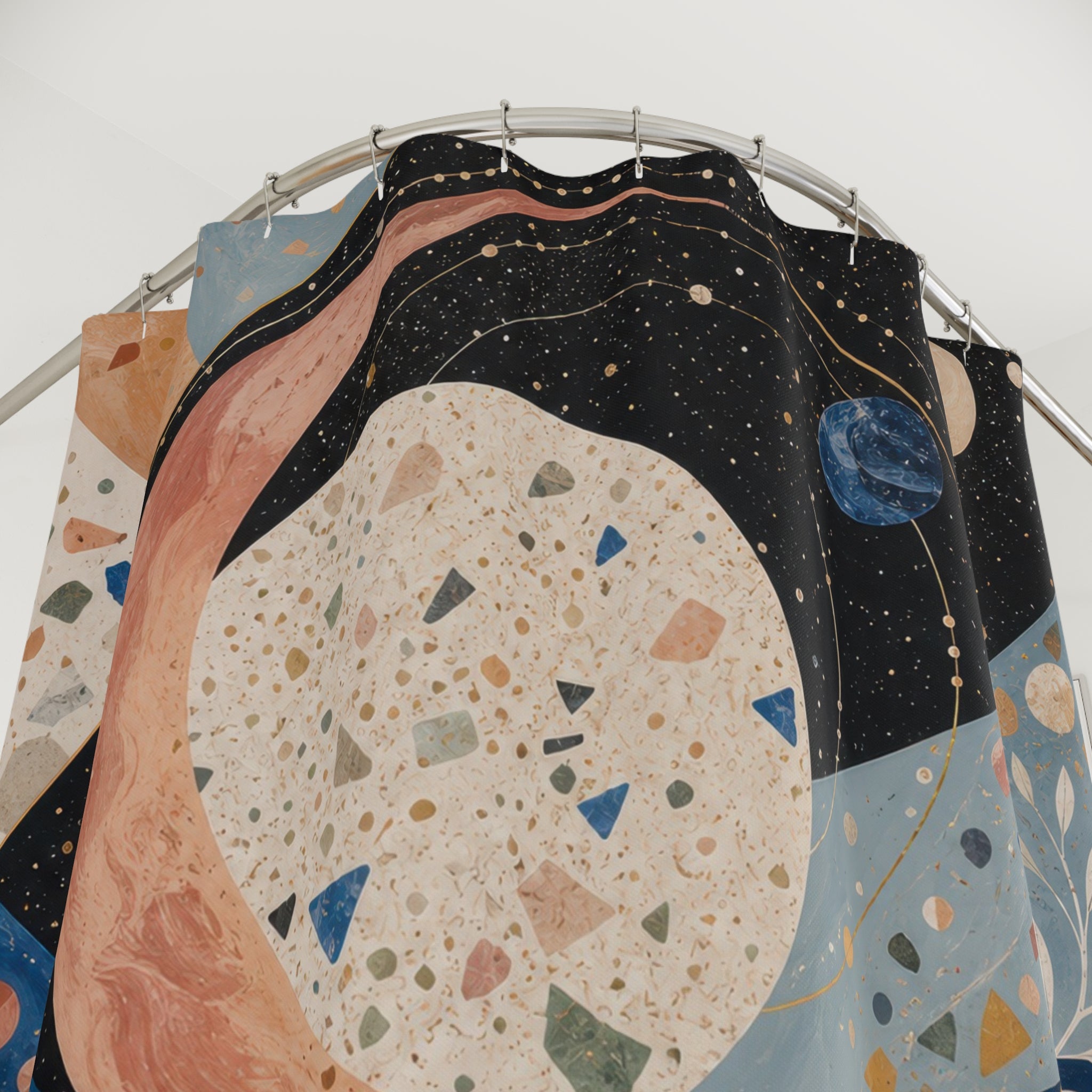Terrazzo Orbit Garden Shower Curtain