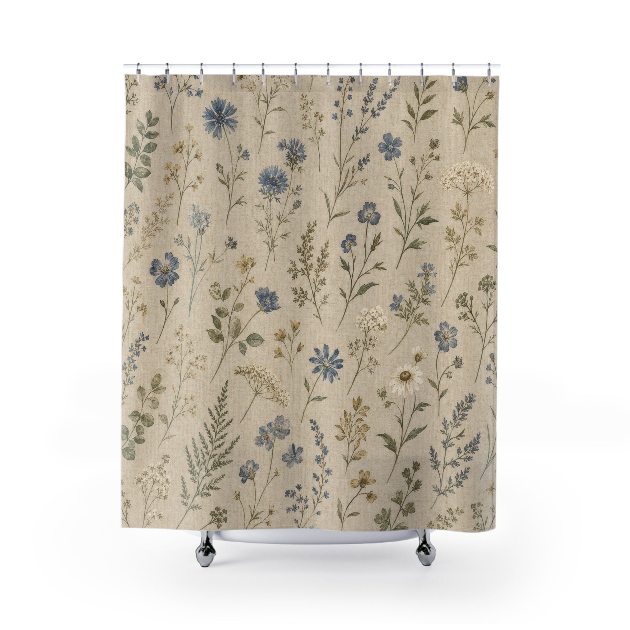 Vintage Wildflower Meadow Shower Curtain