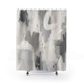 Grey Abstract Brushstroke Shower Curtain