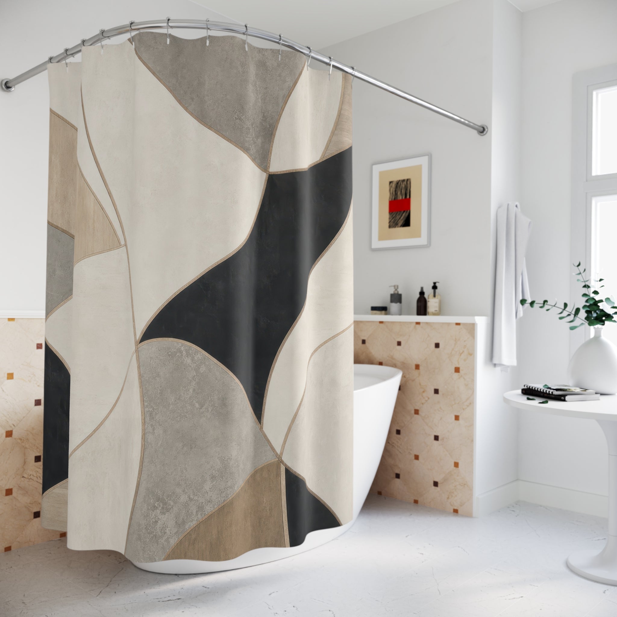 Geometric Abstract Shower Curtain