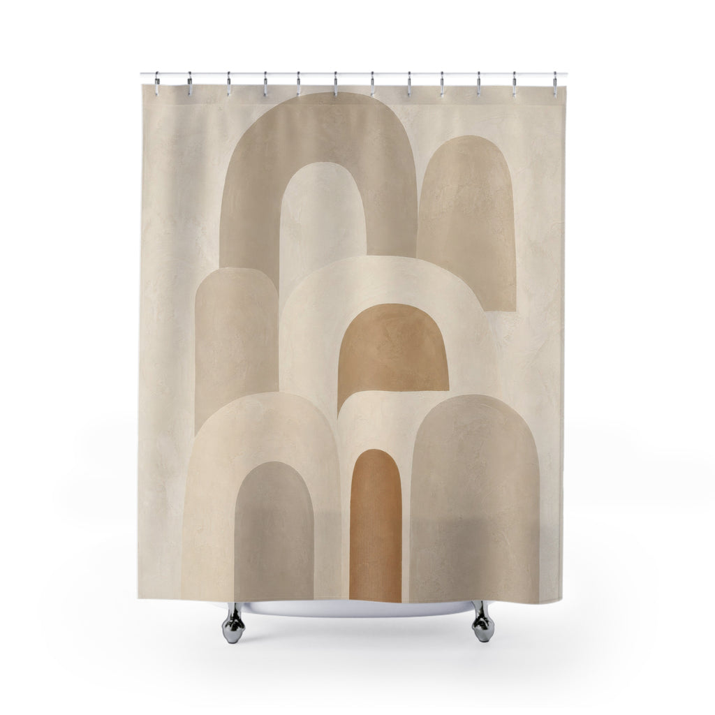 Beige Cream Arch Shower Curtain