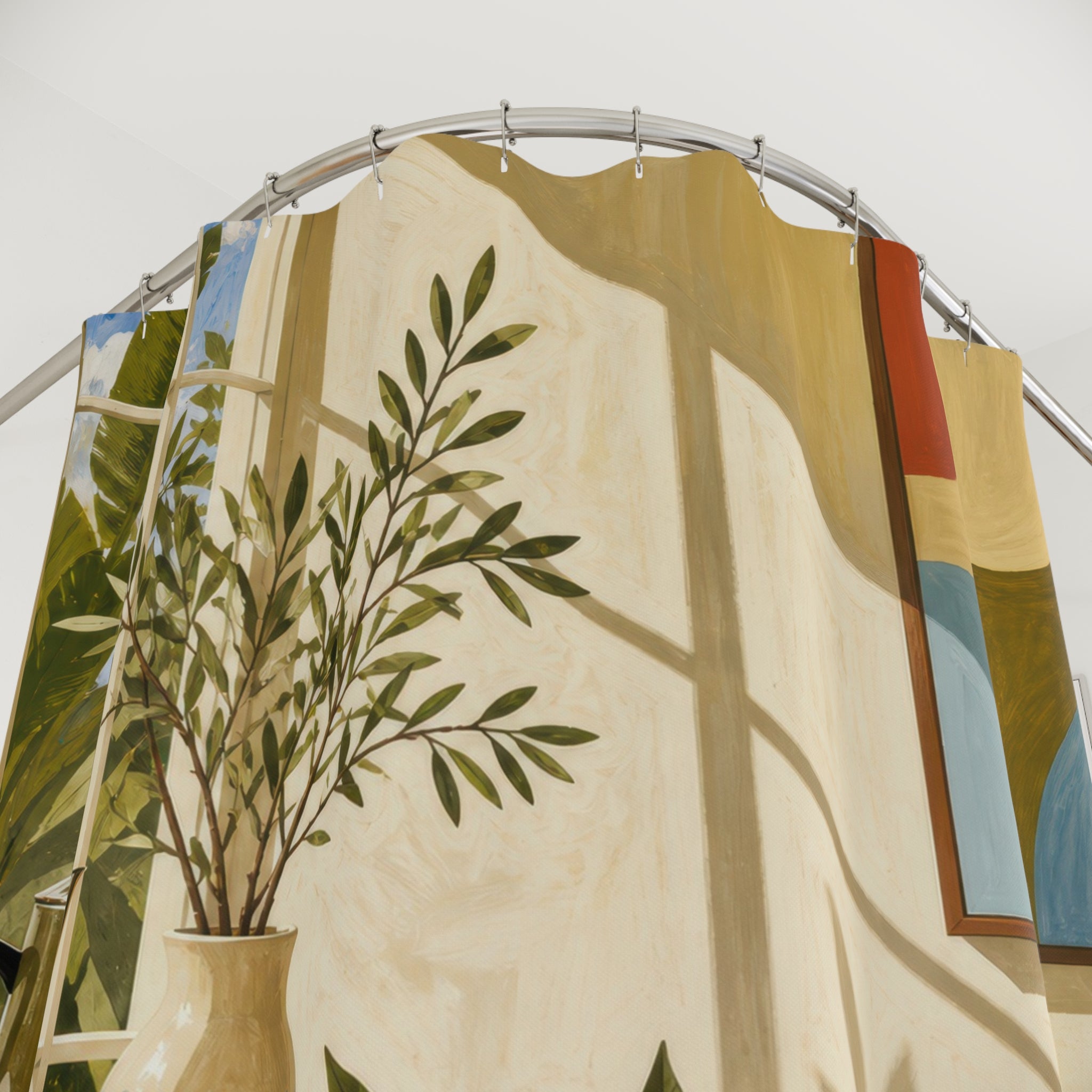 Sunroom Still Life Mid Century Style Shower Curtain