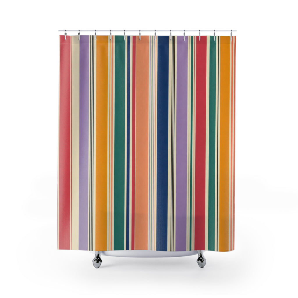 Rainbow Cabana Stripe Shower Curtain