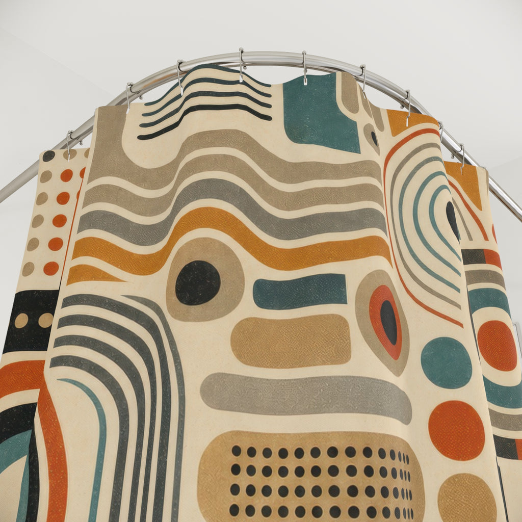 Retro Radio Abstract Shower Curtain
