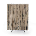 Black Brown Reed Line Shower Curtain
