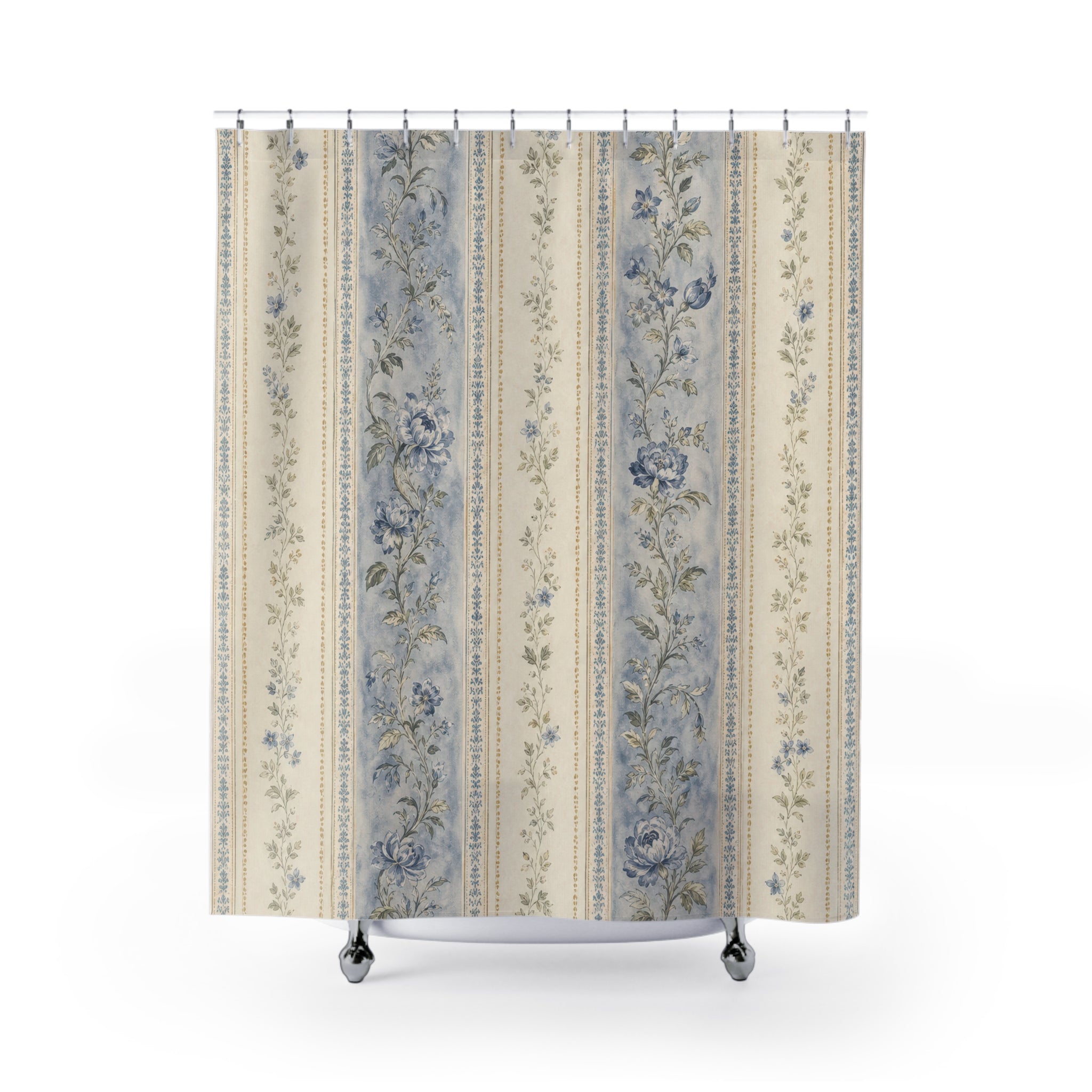 French Country Floral Border Shower Curtain