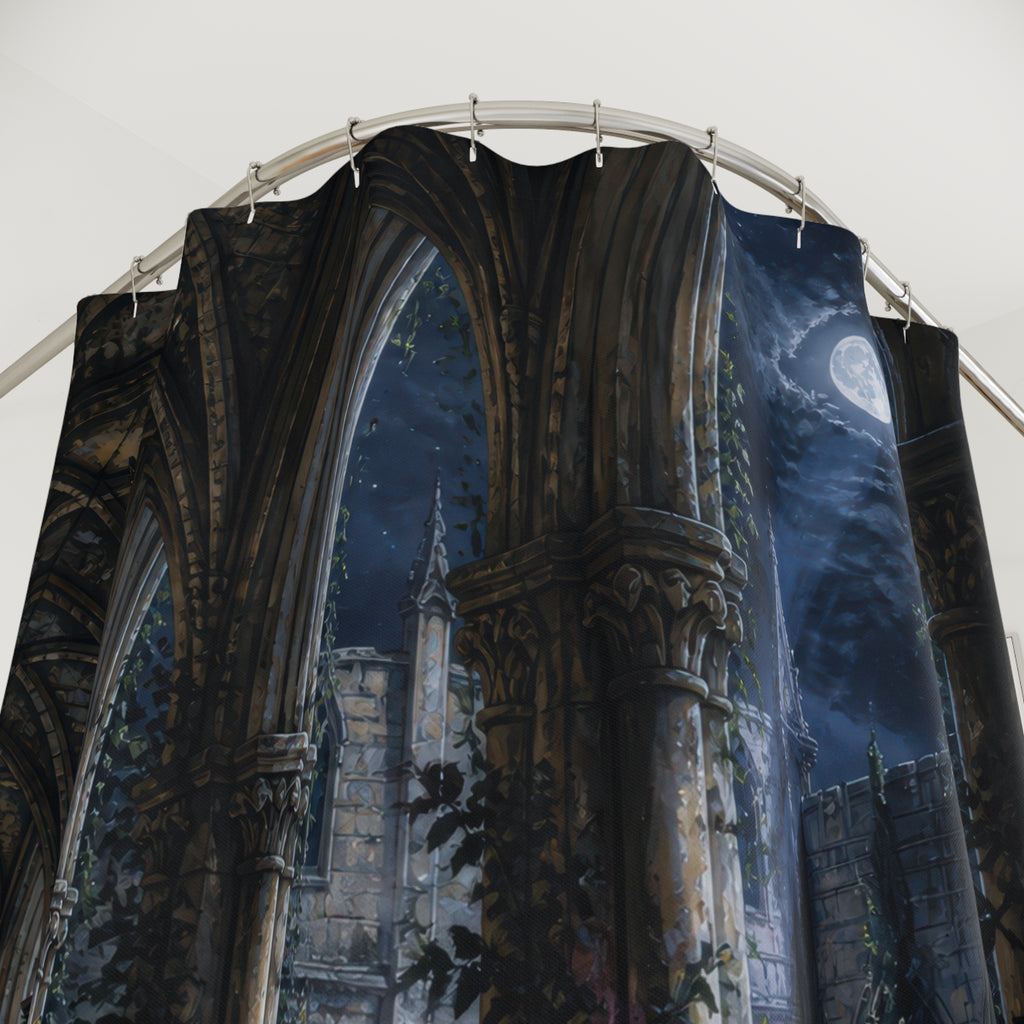 Moonlit Gothic Cloister Shower Curtain