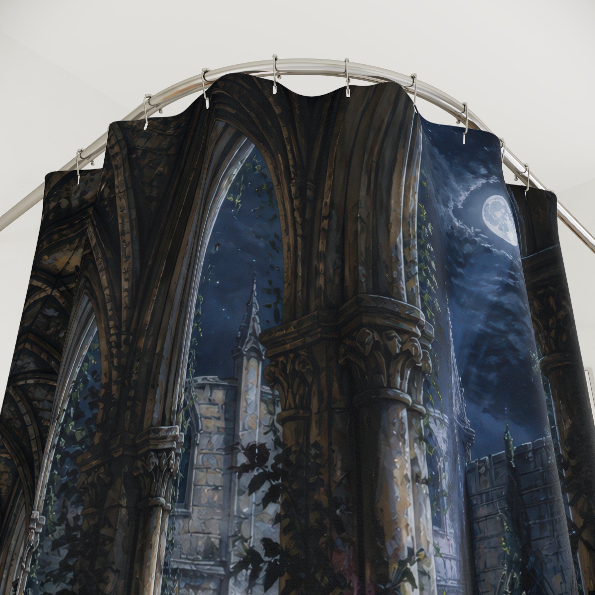 Moonlit Gothic Cloister Shower Curtain