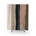 Black Beige Blush Pink Vertical Band Shower Curtain