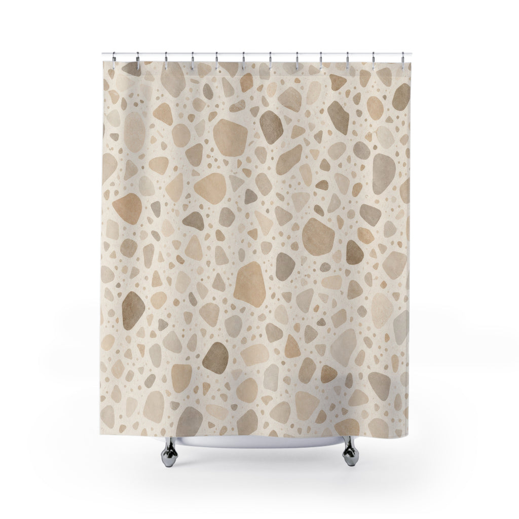 Beige Cream Stone Chip Shower Curtain