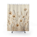 Beige Wildflower Meadow Shower Curtain
