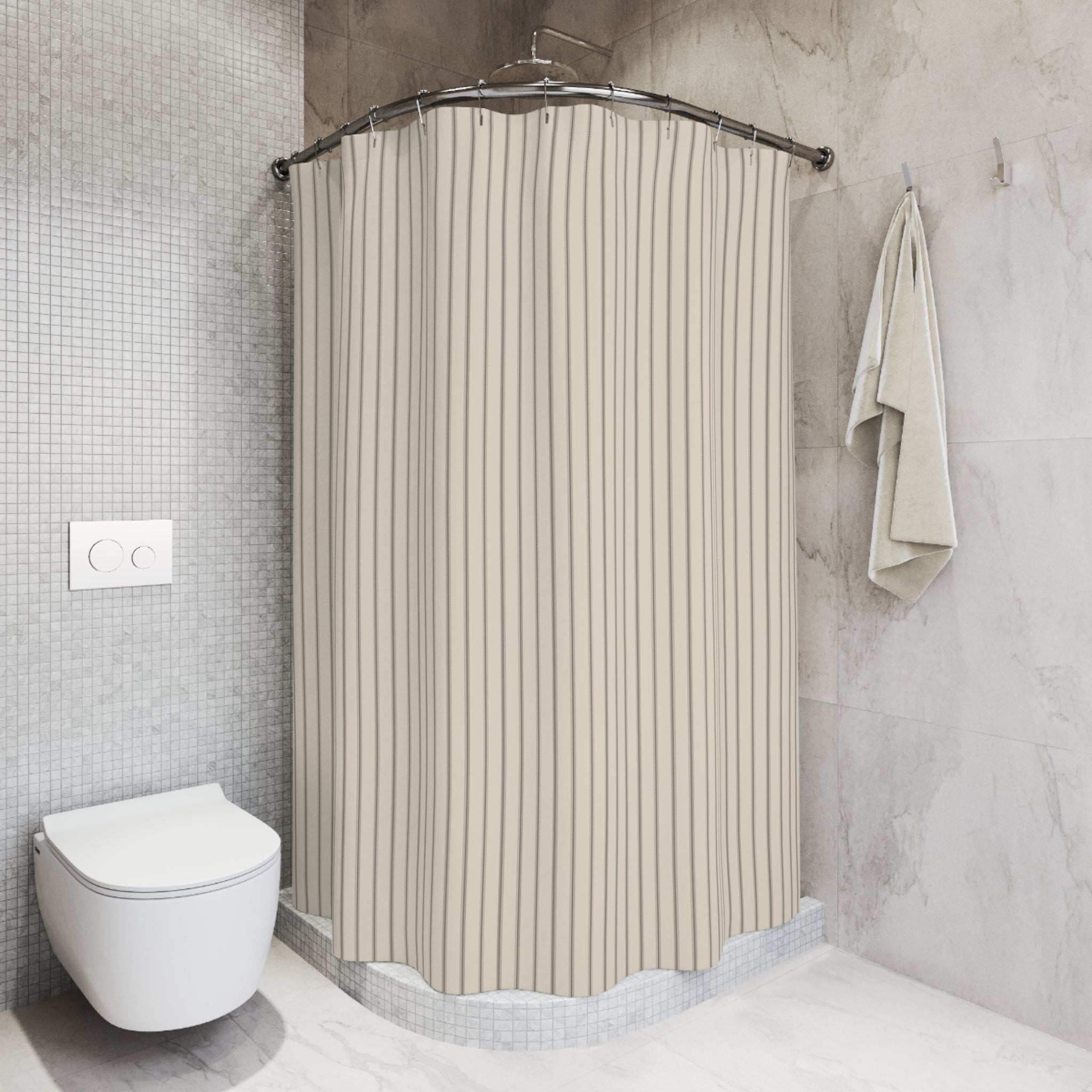 Black Ticking Stripe Shower Curtain – Fine Woven