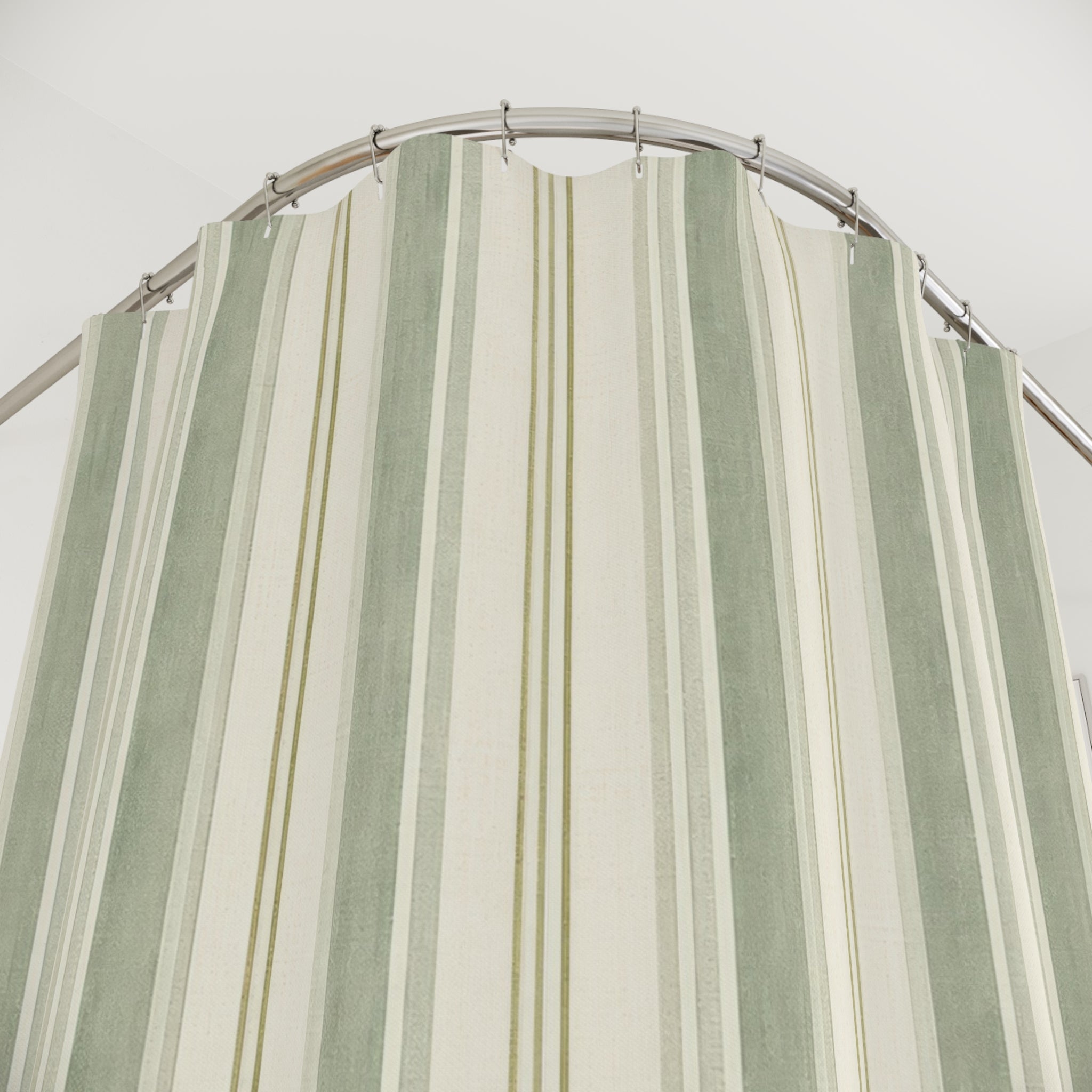 Eucalyptus Ticking Stripe Shower Curtain