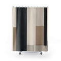 Beige Gray Modern Black Shower Curtain