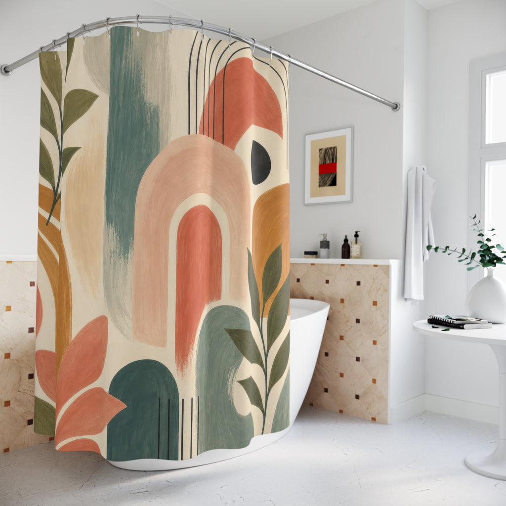 Mid Century Retro Shower Curtain