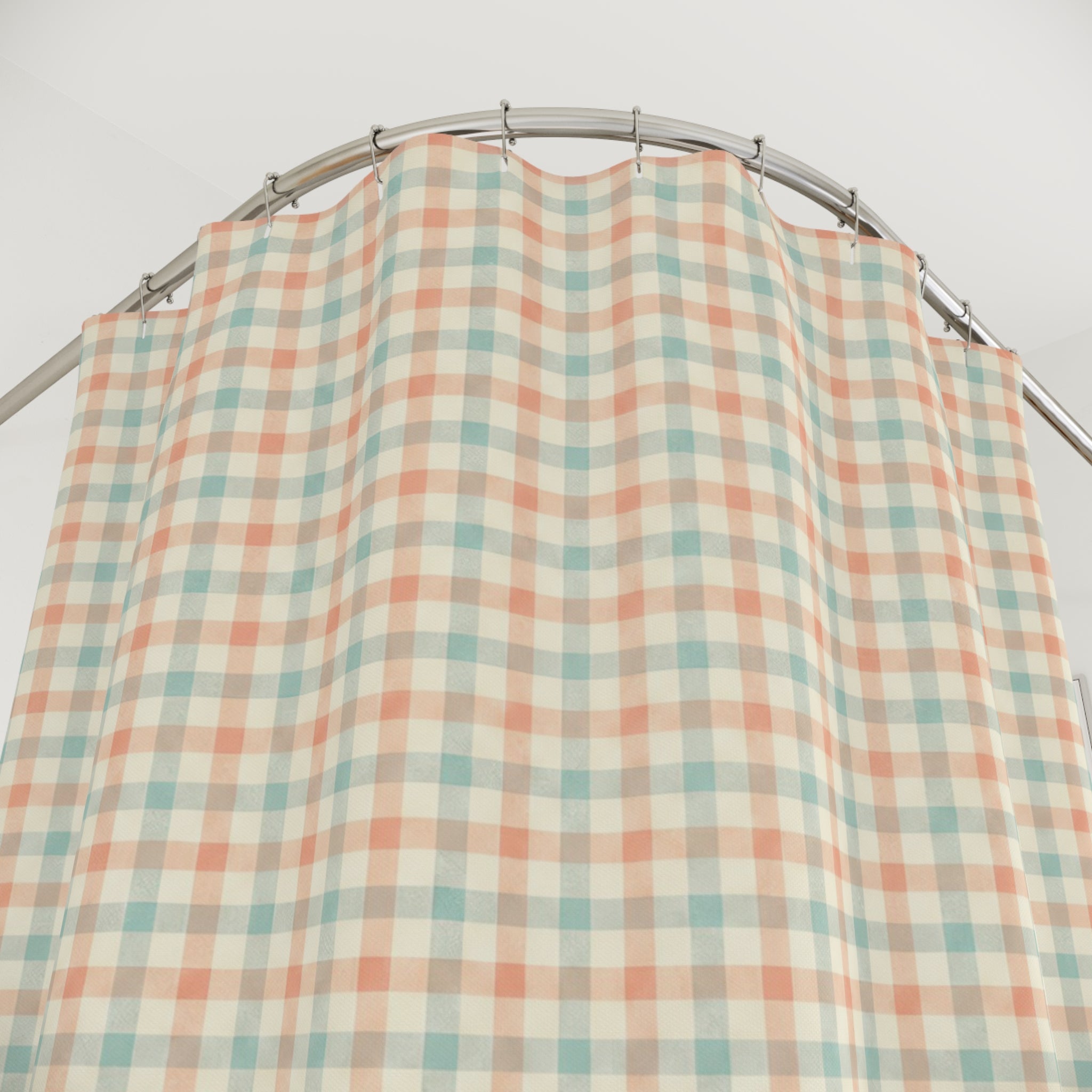Multicolor Checkered Gingham Shower Curtain
