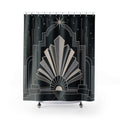 Black Silver Art Deco Shower Curtain