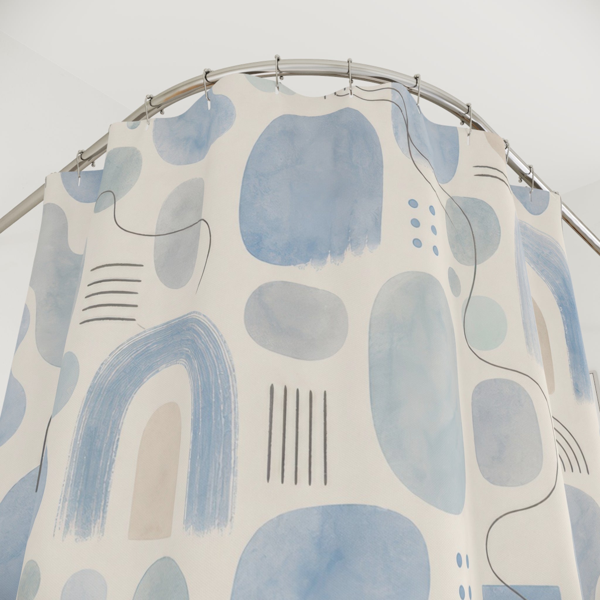 Abstract Light Blue Modern Shower Curtain