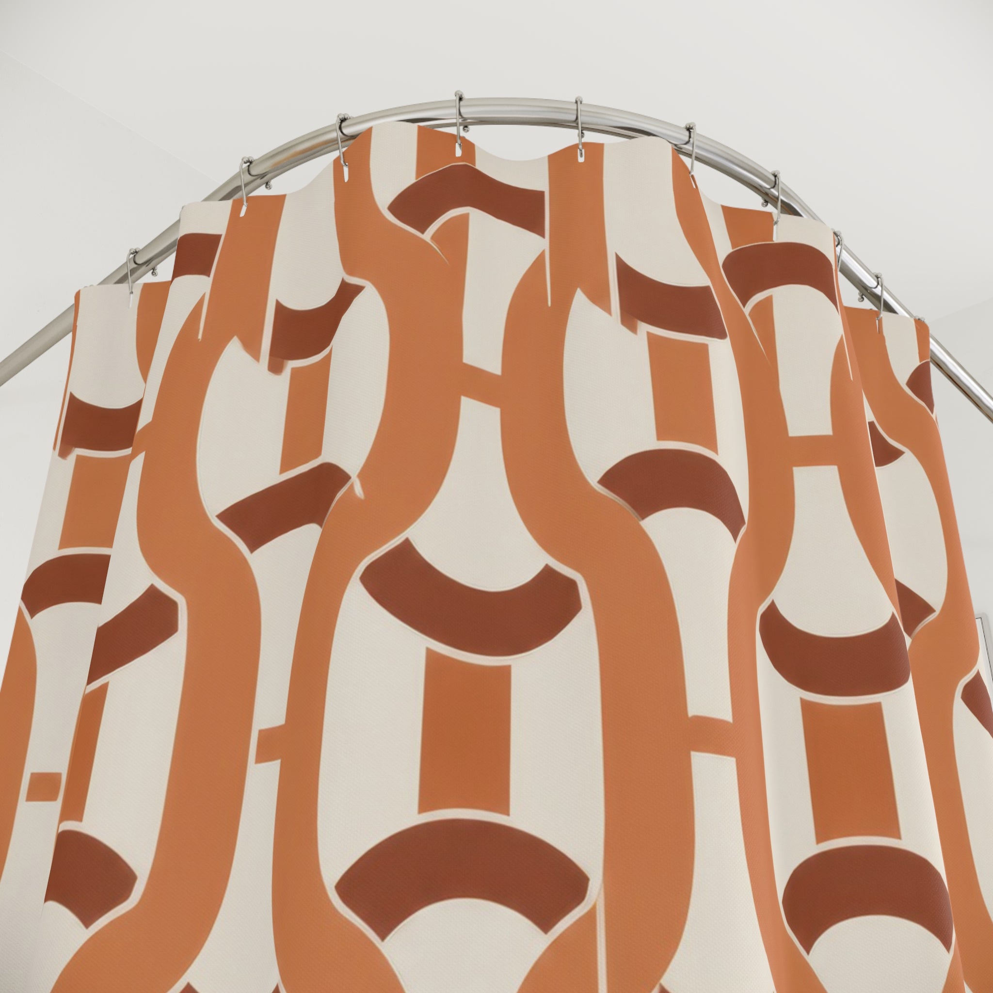 Terracotta Chain Link Lattice Shower Curtain