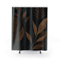 Black Brown Botanical Silhouette Shower Curtain