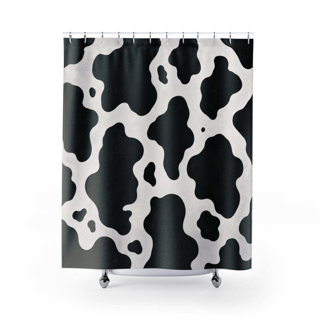 Black White Cowhide Shower Curtain