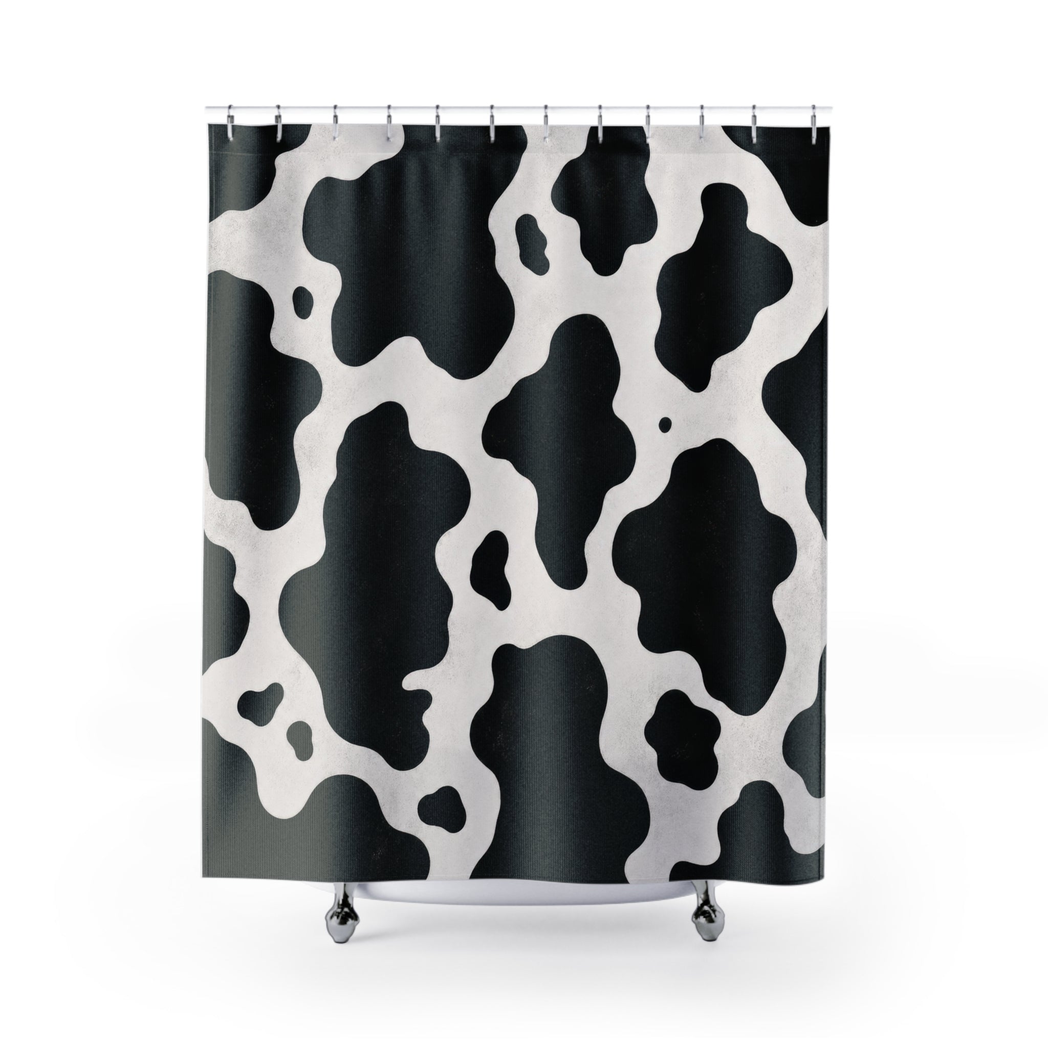 Black White Cowhide Shower Curtain