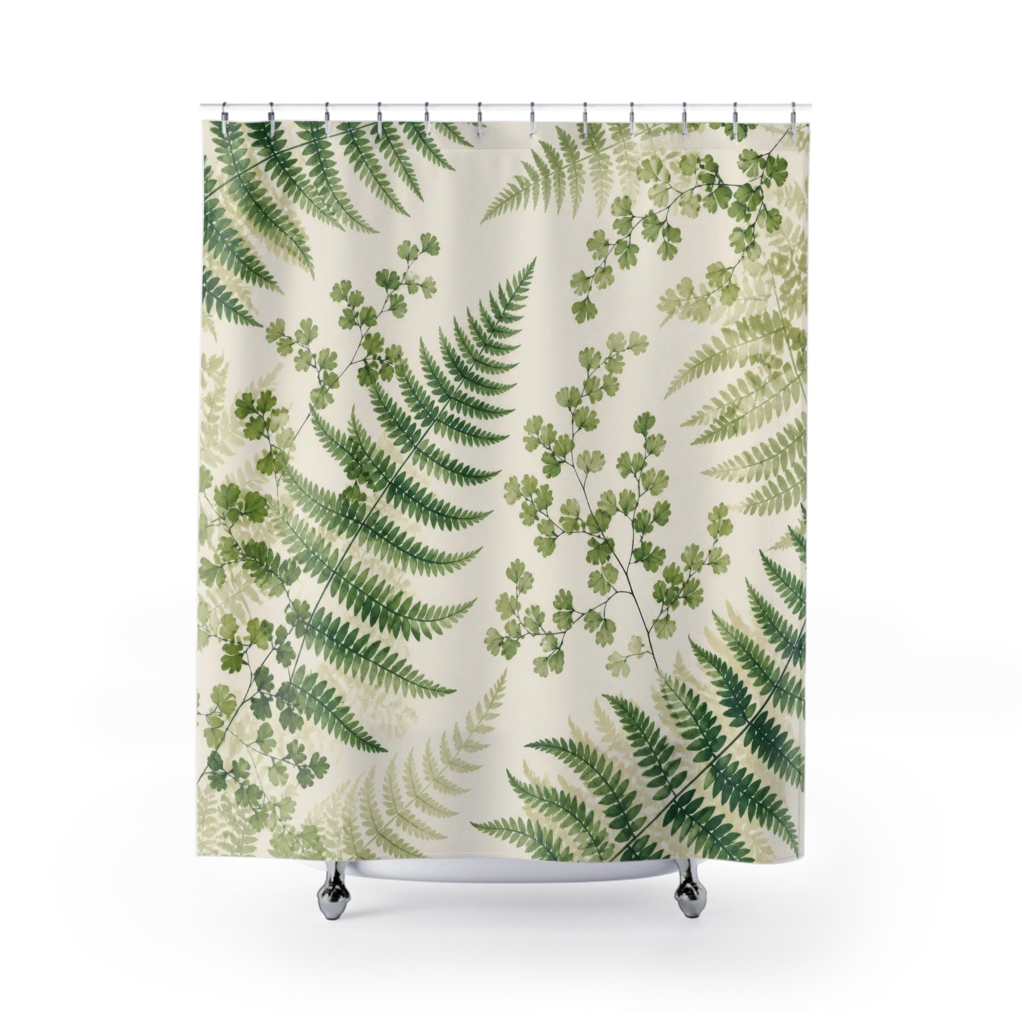 Green Fern Botanical Shower Curtain