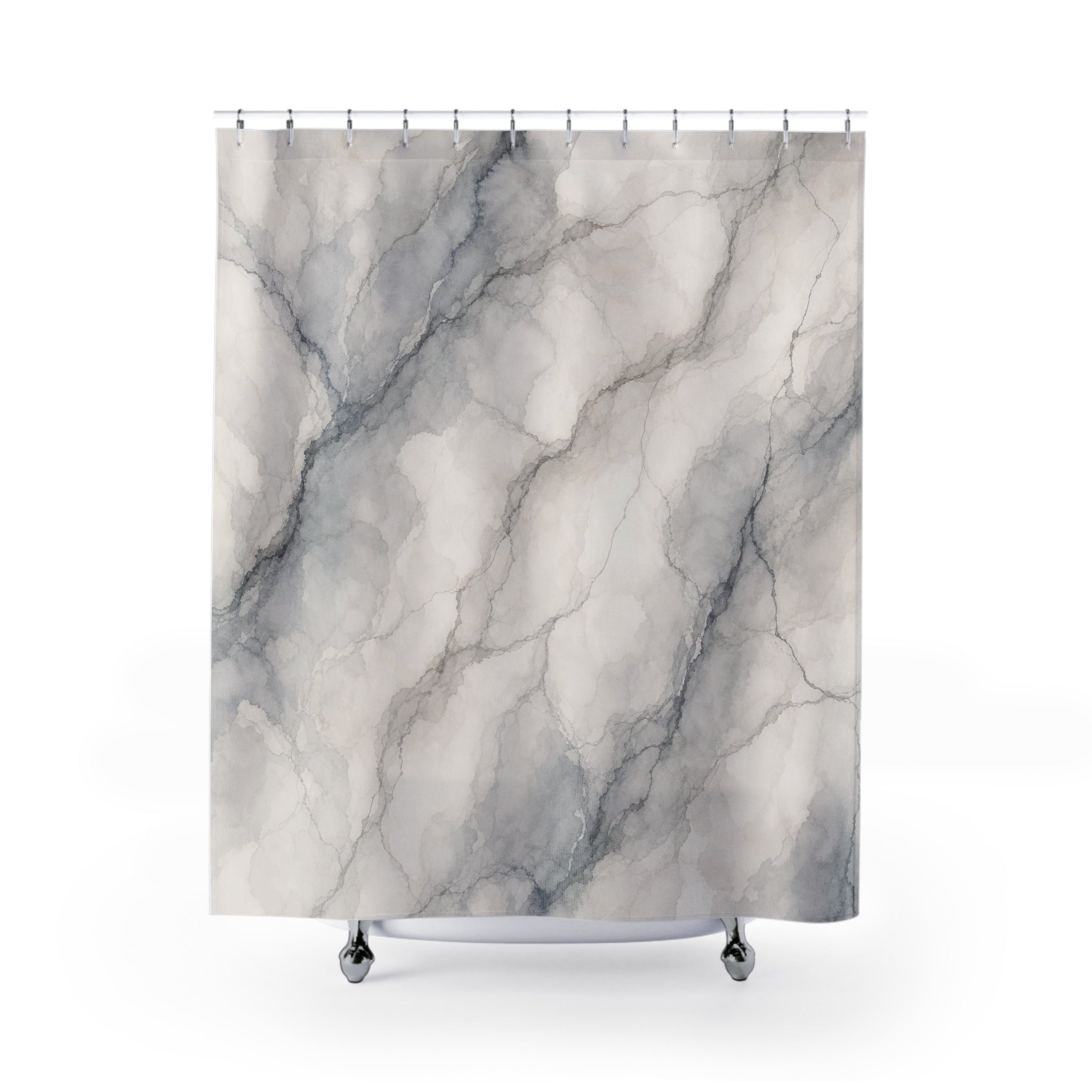 Marble Look Watercolor Shower Curtain