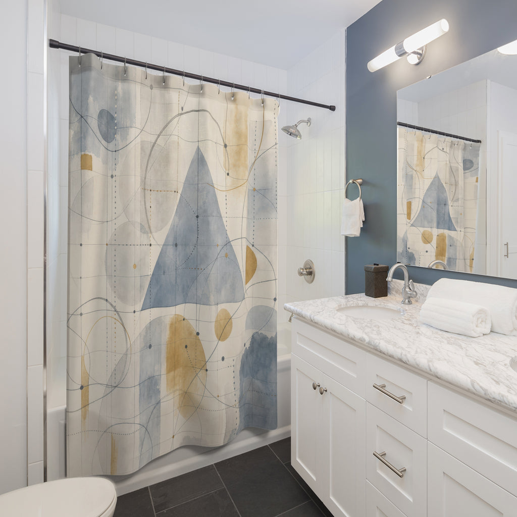 Geometric Math Abstract Shower Curtain: Geometric Math Shower