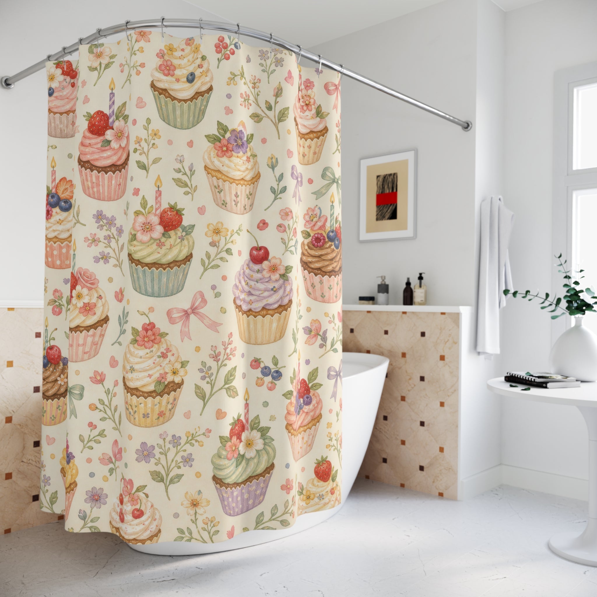Cupcake Bakery Cute Shower Curtain