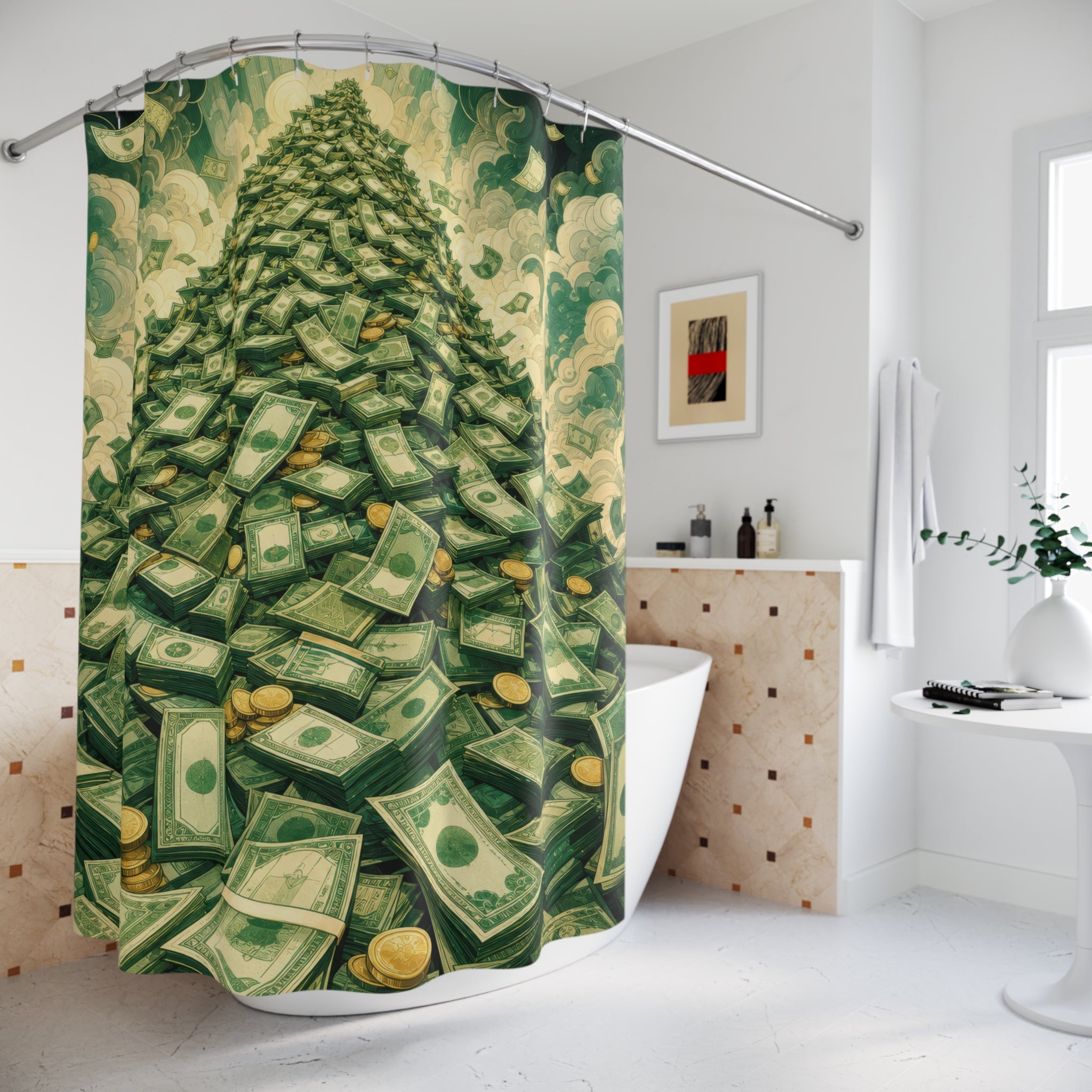 Money Mountain Cash Unique Funny Shower Curtain