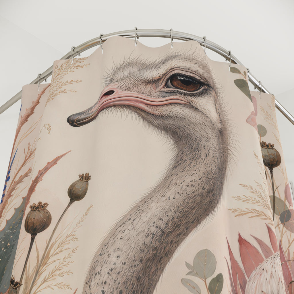 Botanical Protea Ostrich Shower Curtain