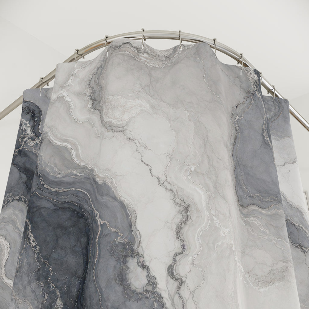 Gray White Stone Texture Shower Curtain