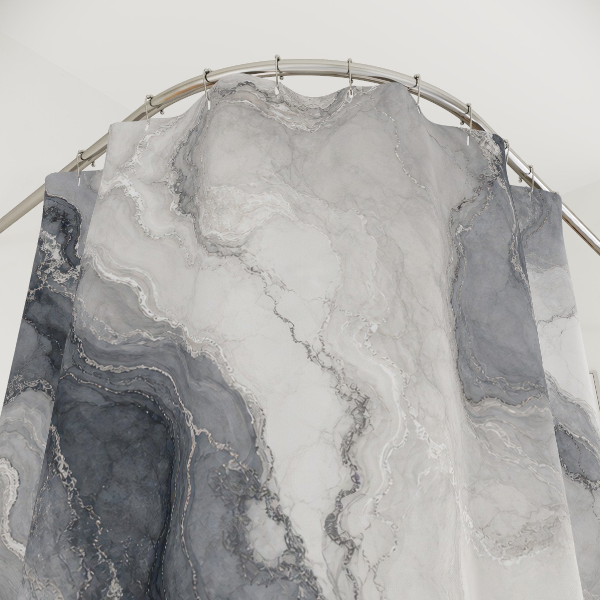 Gray White Stone Texture Shower Curtain