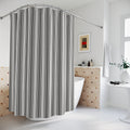 Grey and White Graduated Stripe Shower Curtain