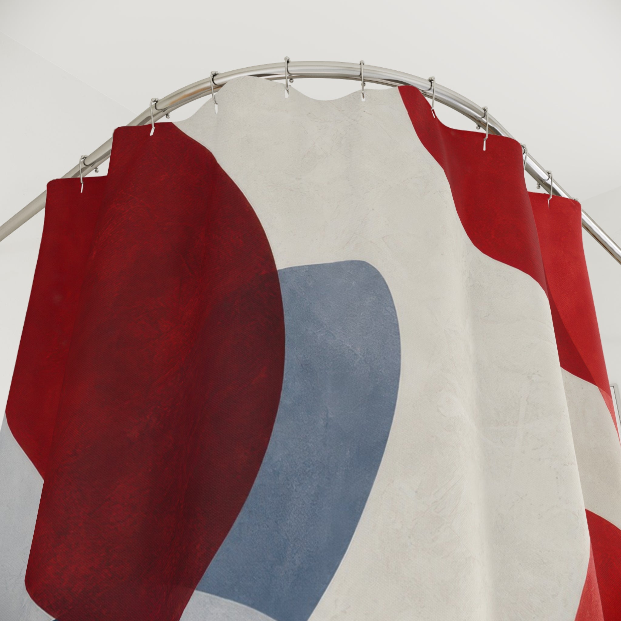 Red Blue Gray Modern Abstract Shower Curtain