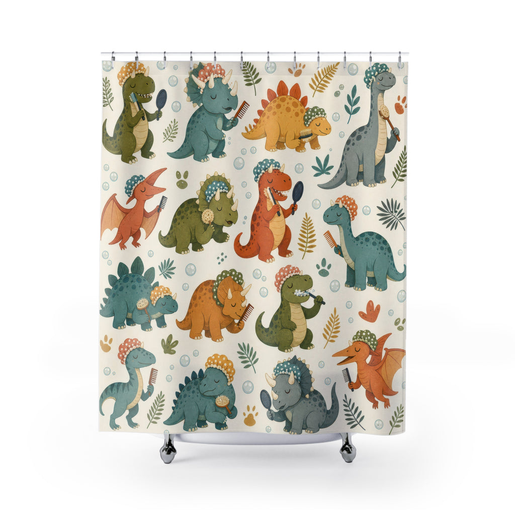 Dinosaur Shower Cap Shower Curtain