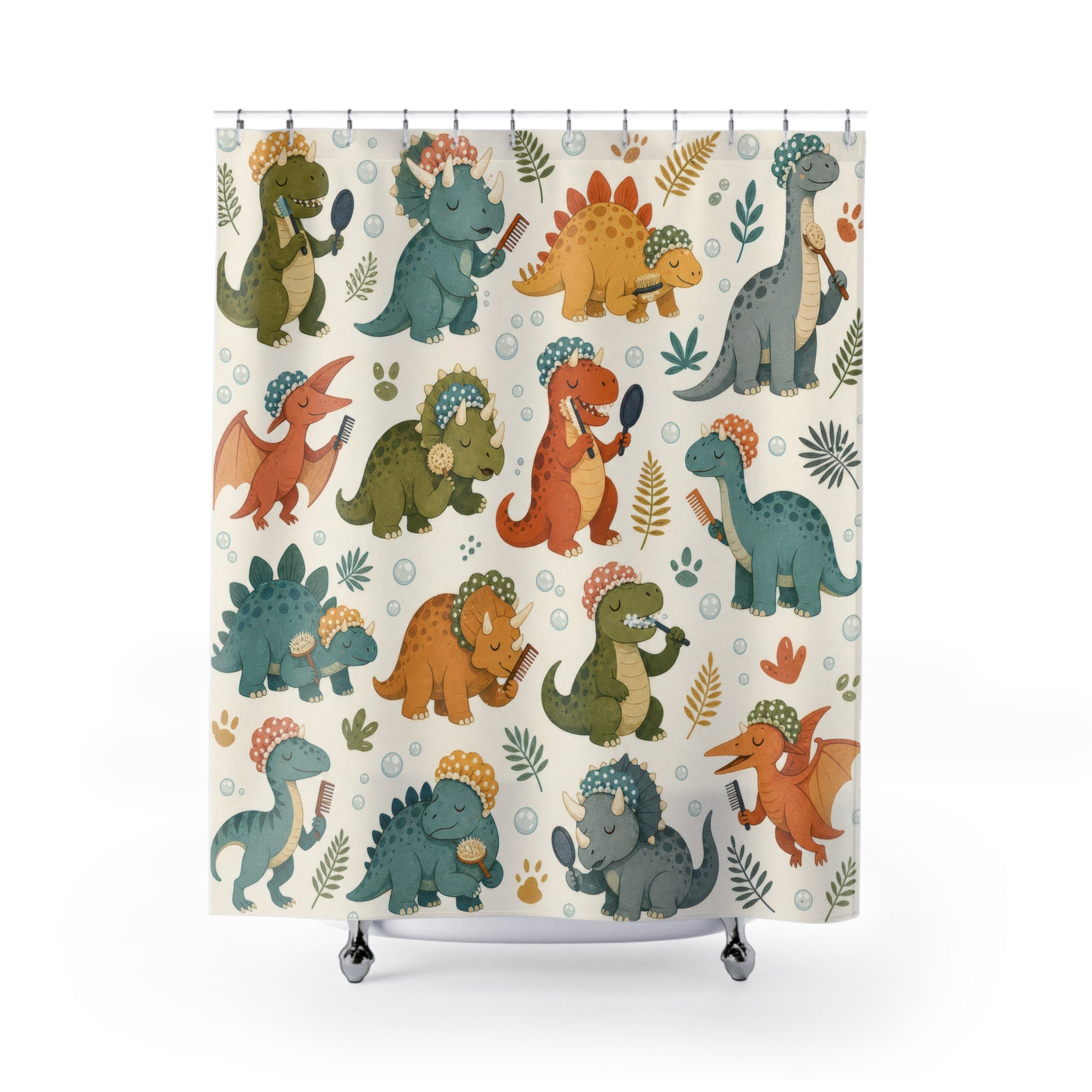 Dinosaur Shower Cap Shower Curtain