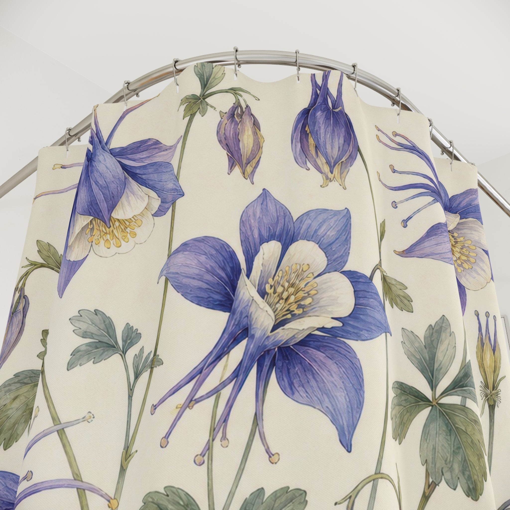 Fresh Botanical Wildflower Floral Shower Curtain