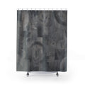 Abstract Shower Curtain, Gray Geometric Bath Decor, Botanical Collage Pattern, Modern Guest Bathroom Decor, Dark Neutral Collage Style