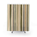 Olive Sage Beige Vertical Stripe Shower Curtain