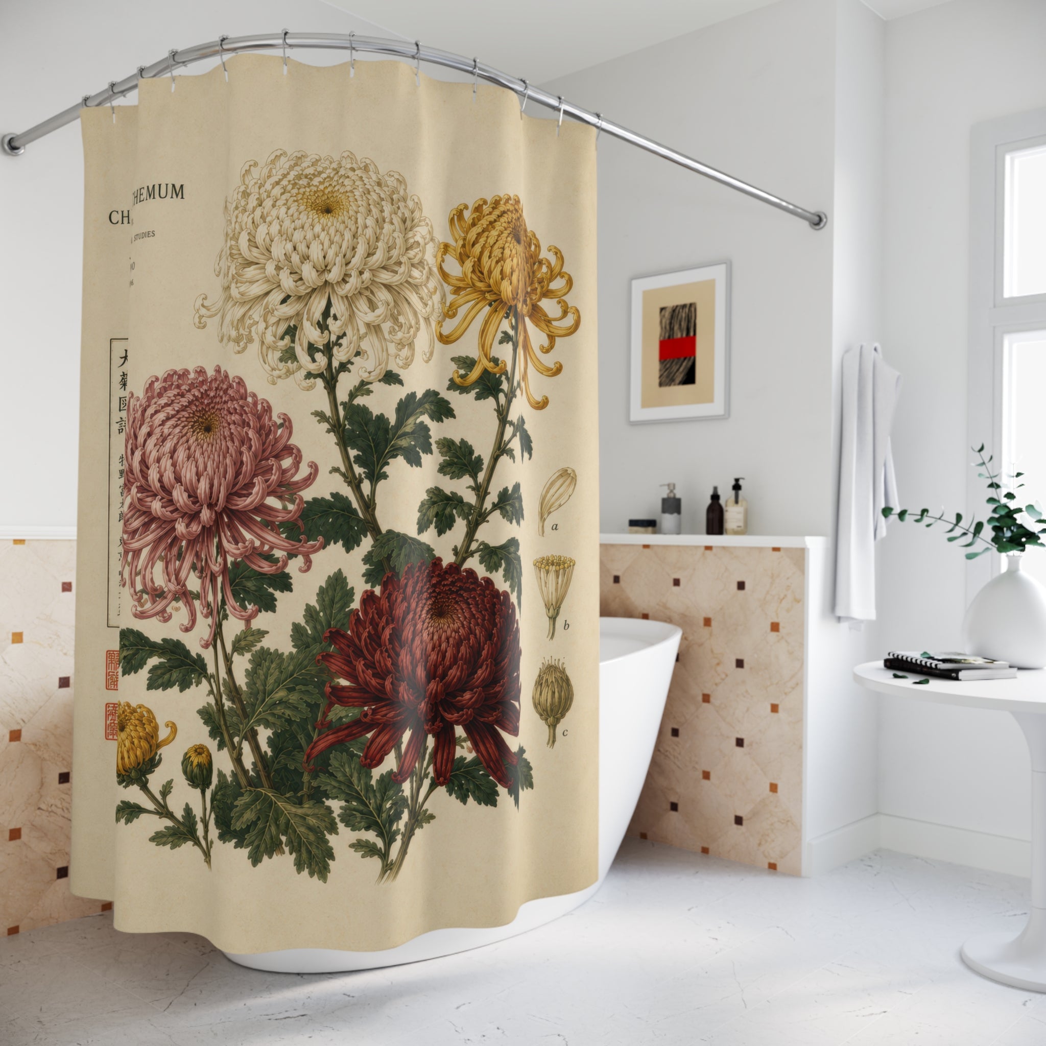 Vintage Floral Shower Curtain