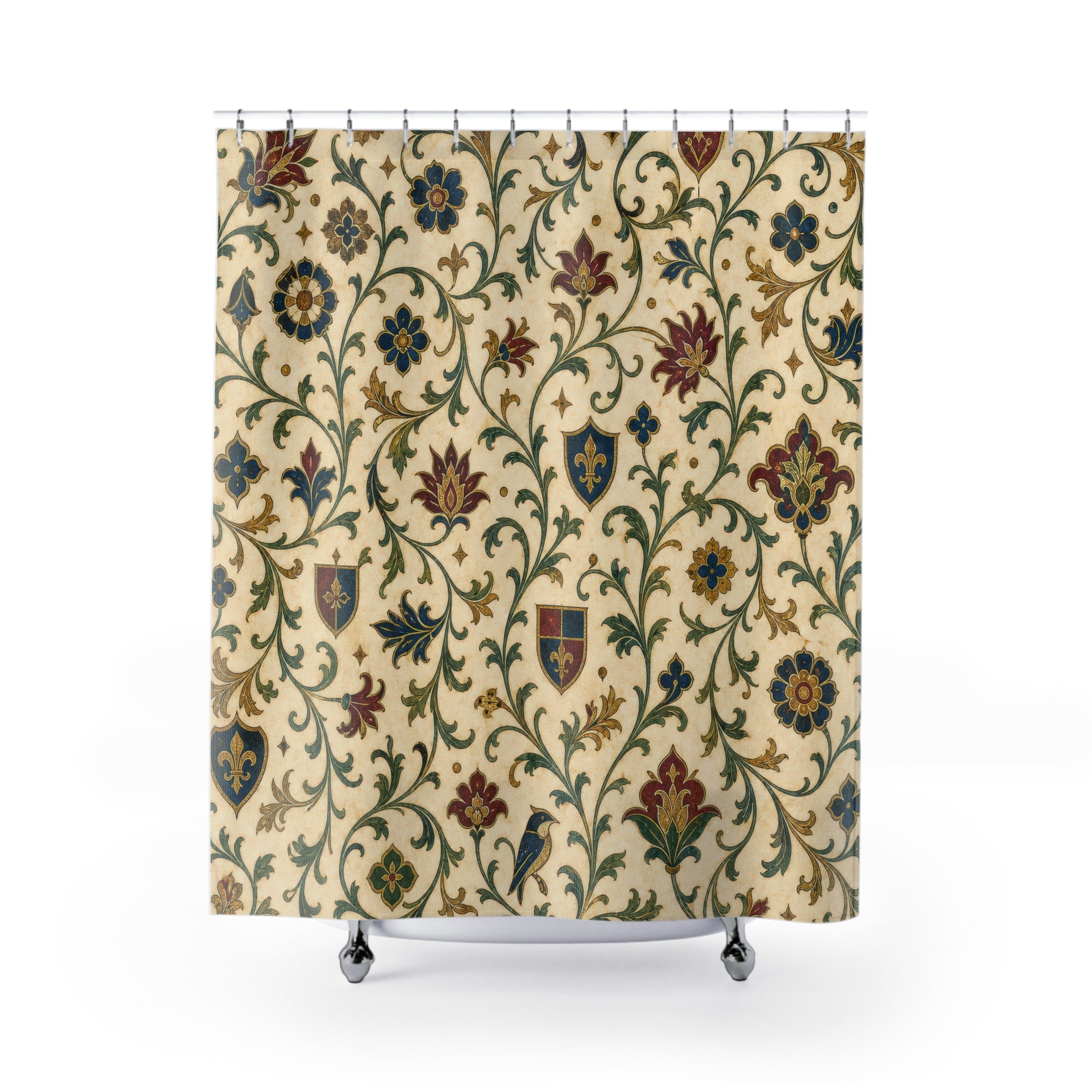 Gothic Floral Medieval Shower Curtain
