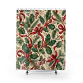 Holly Berry and Red Bow Christmas Shower Curtain