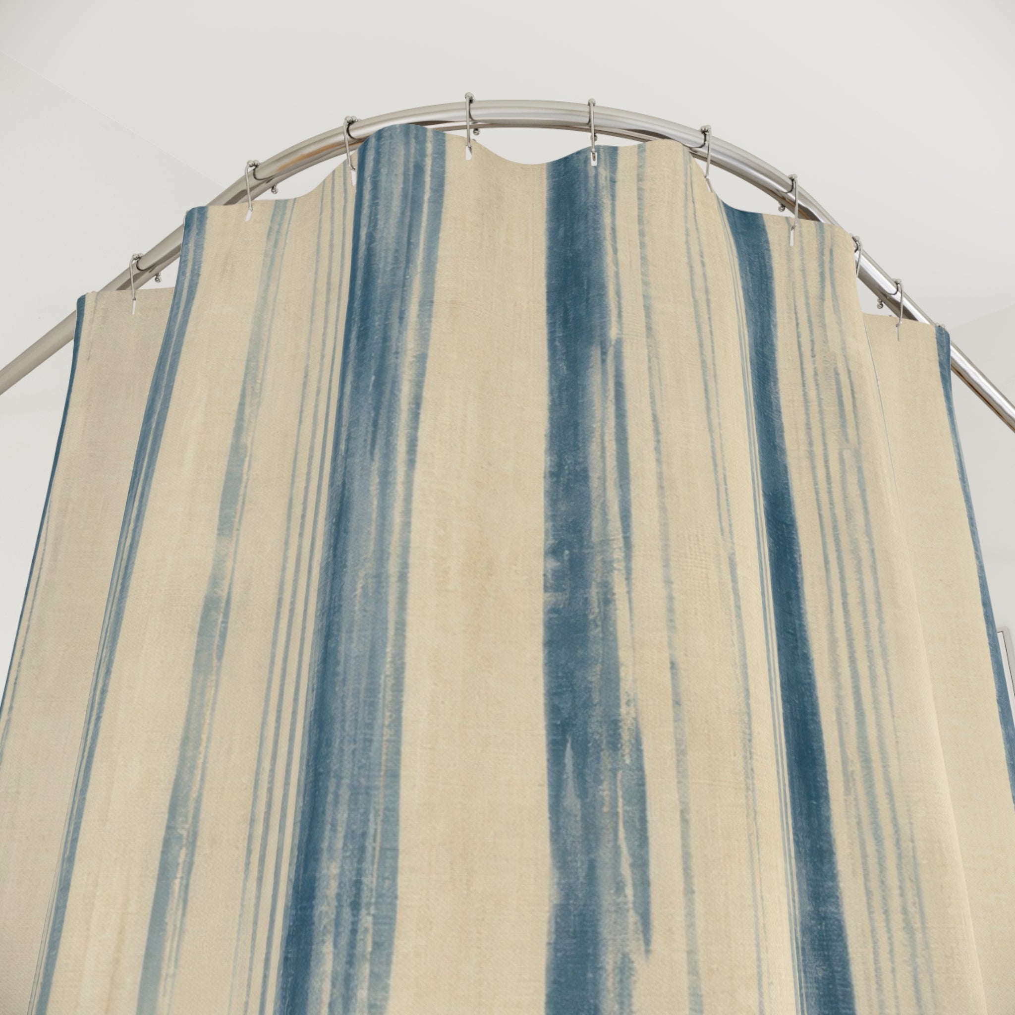 Painterly Watercolor Stripe Shower Curtain
