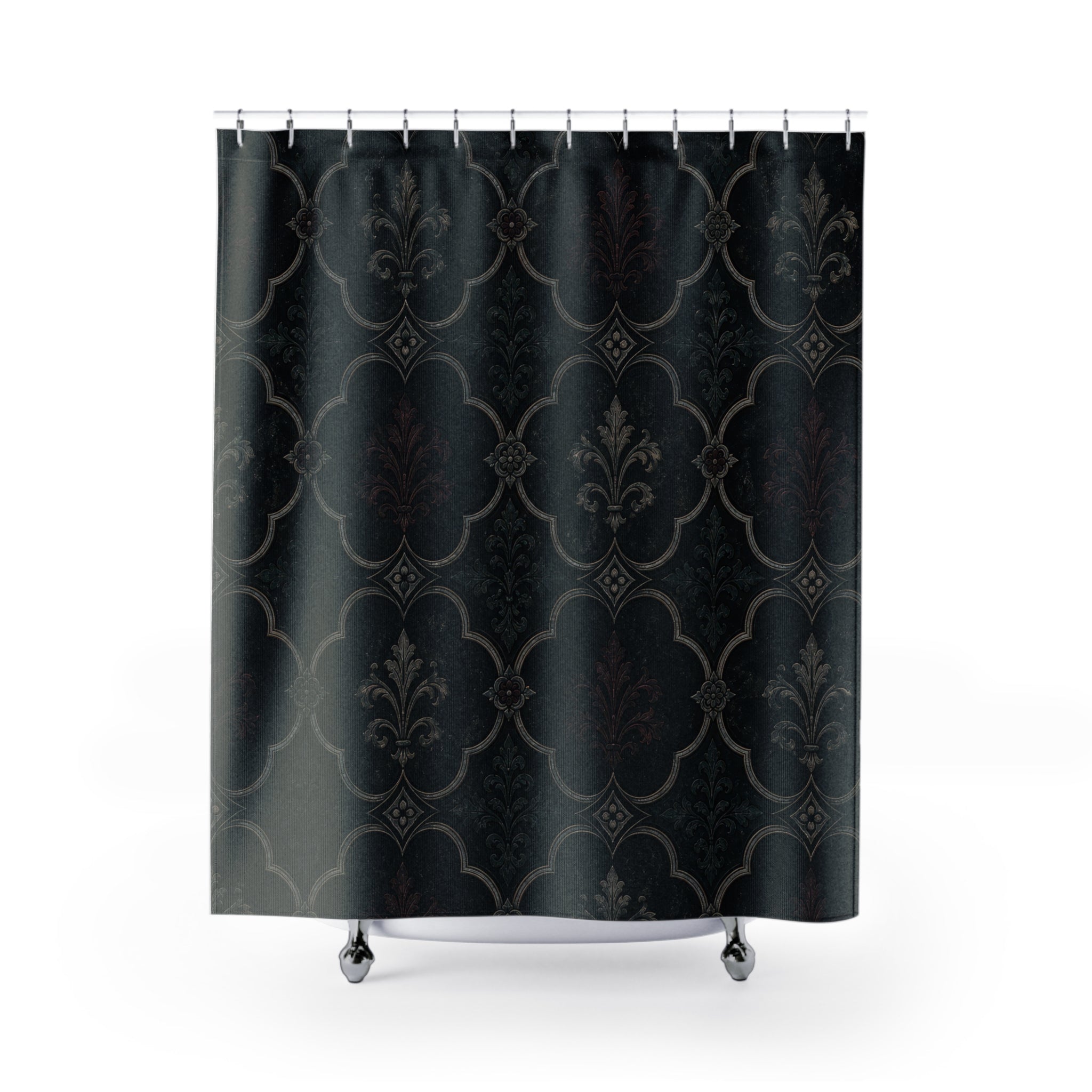 Gothic Quatrefoil Tile Shower Curtain