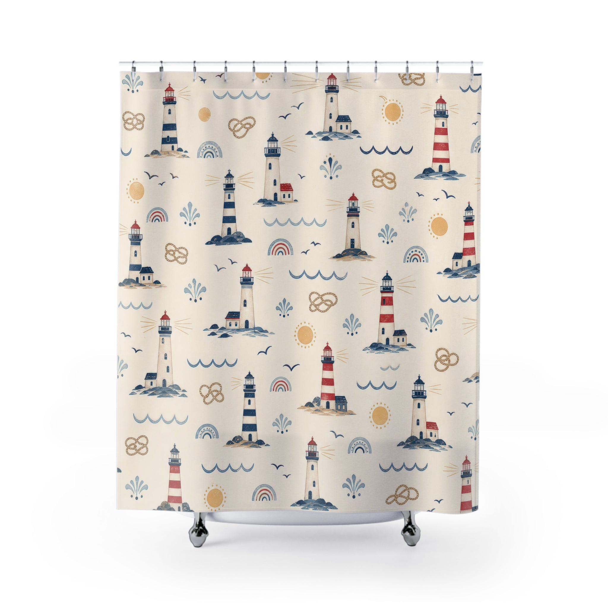 Lighthouse Coastal Nautical Shower Curtain