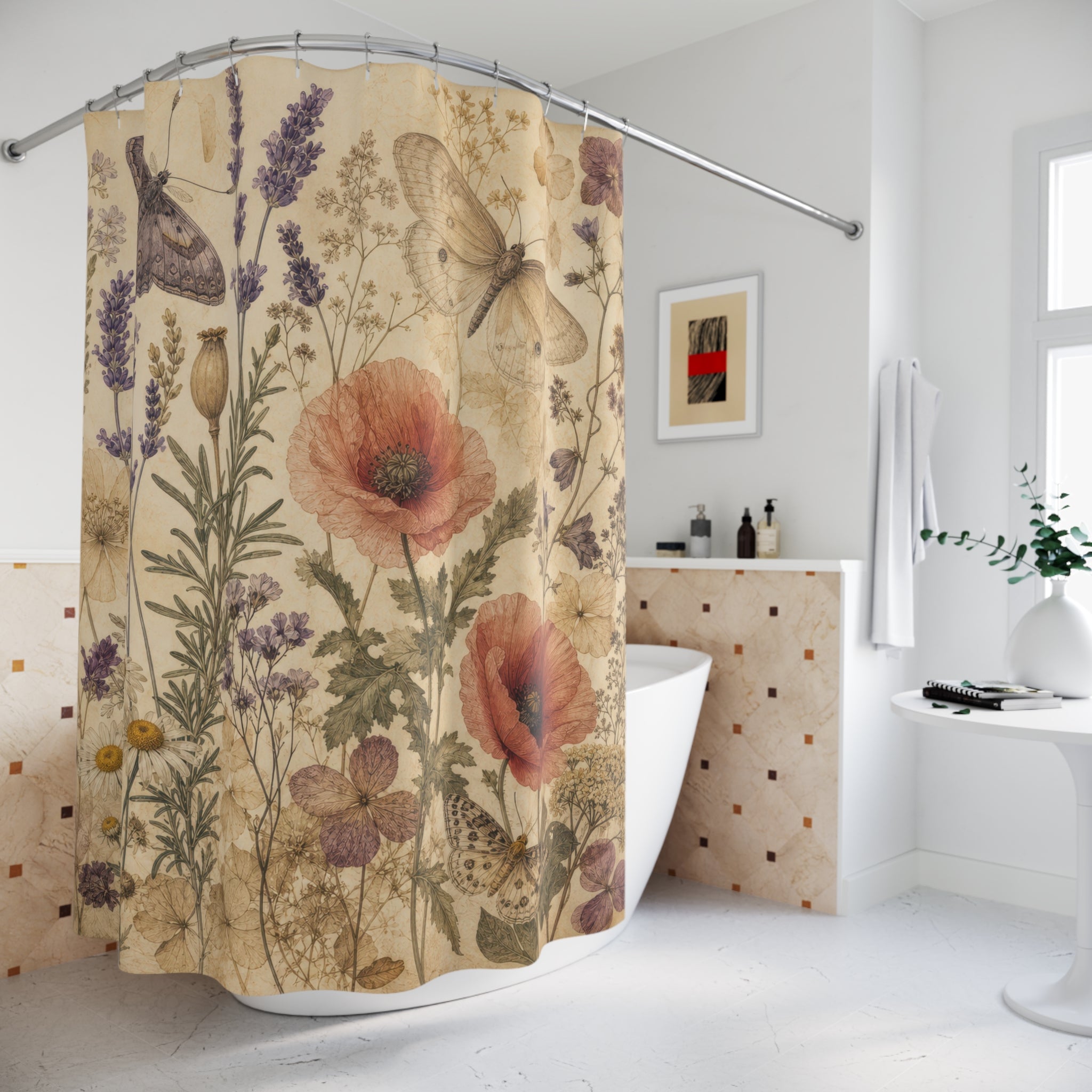Antique Herbarium Shower Curtain